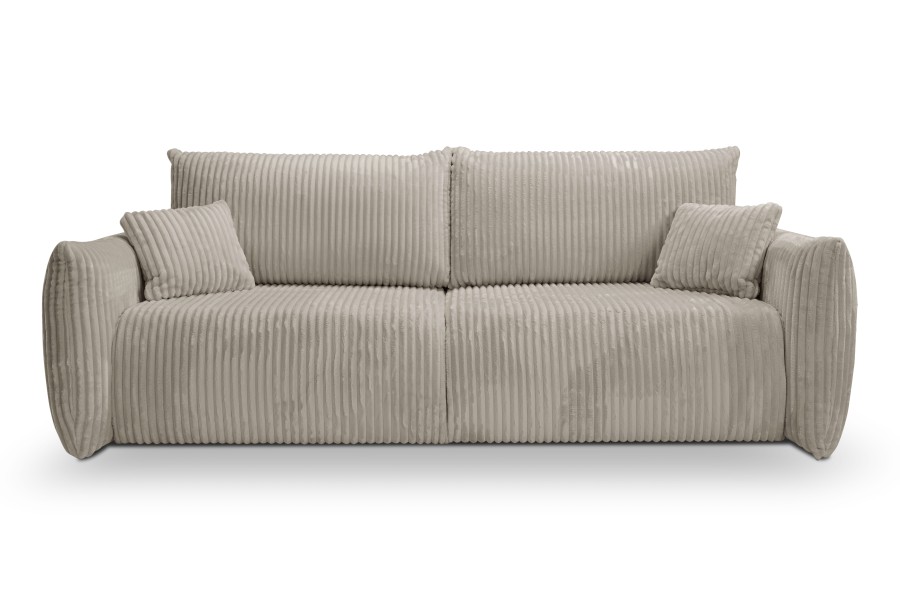 Sofa tapicerowana ALLORA nowoczesna minimalistyczna skandynawska z funkcją spania z pojemnikiem