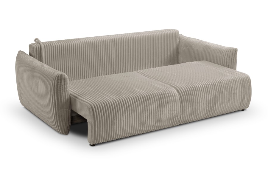 Sofa tapicerowana ALLORA nowoczesna minimalistyczna skandynawska z funkcją spania z pojemnikiem