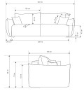 Sofa tapicerowana ALLORA nowoczesna minimalistyczna skandynawska z funkcją spania z pojemnikiem
