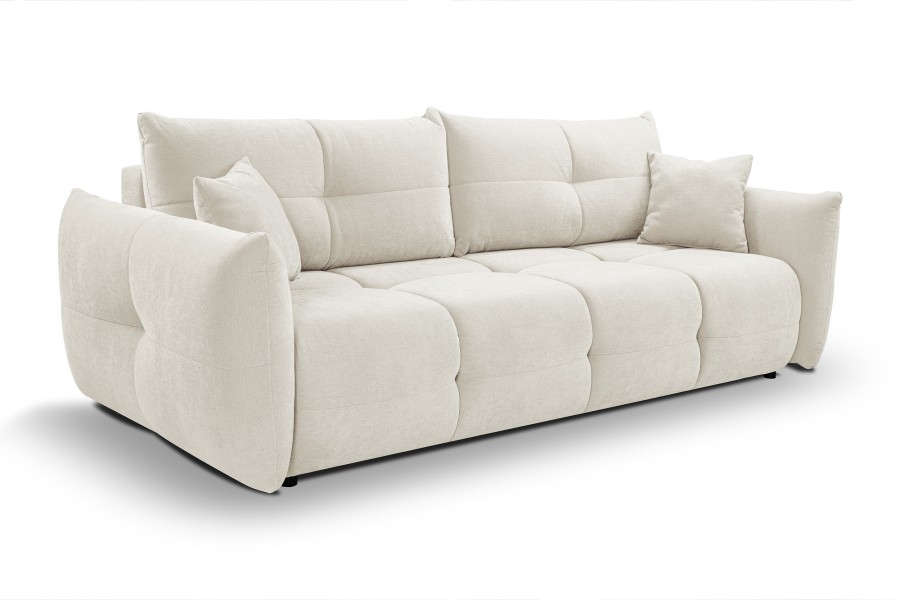 Sofa tapicerowana BASE nowoczesna contemporary skandynawska z funkcją spania z pojemnikiem