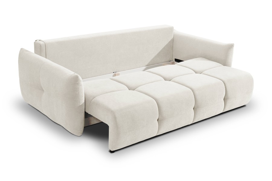 Sofa tapicerowana BASE nowoczesna contemporary skandynawska z funkcją spania z pojemnikiem