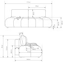 Sofa tapicerowana MOKO nowoczesna minimalistyczna japandi z funkcją spania z pojemnikiem
