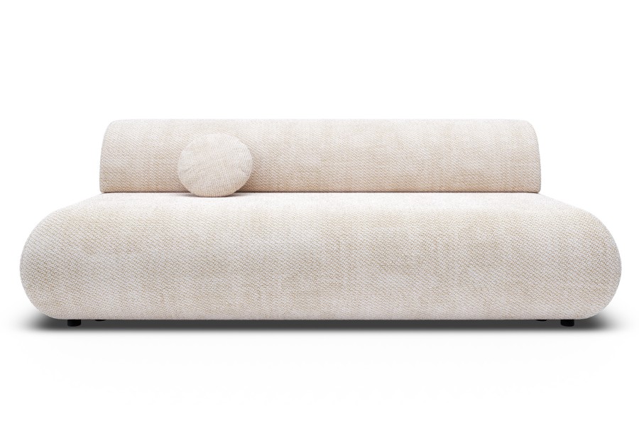 Sofa tapicerowana PUENTE nowoczesna minimalistyczna organiczna japandi z funkcją spania z pojemnikiem