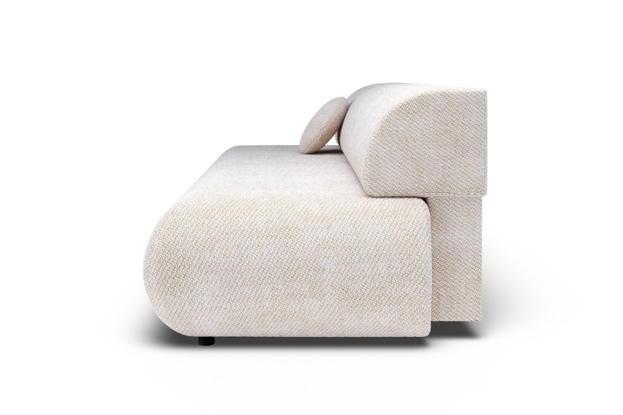 Sofa tapicerowana PUENTE nowoczesna minimalistyczna organiczna japandi z funkcją spania z pojemnikiem