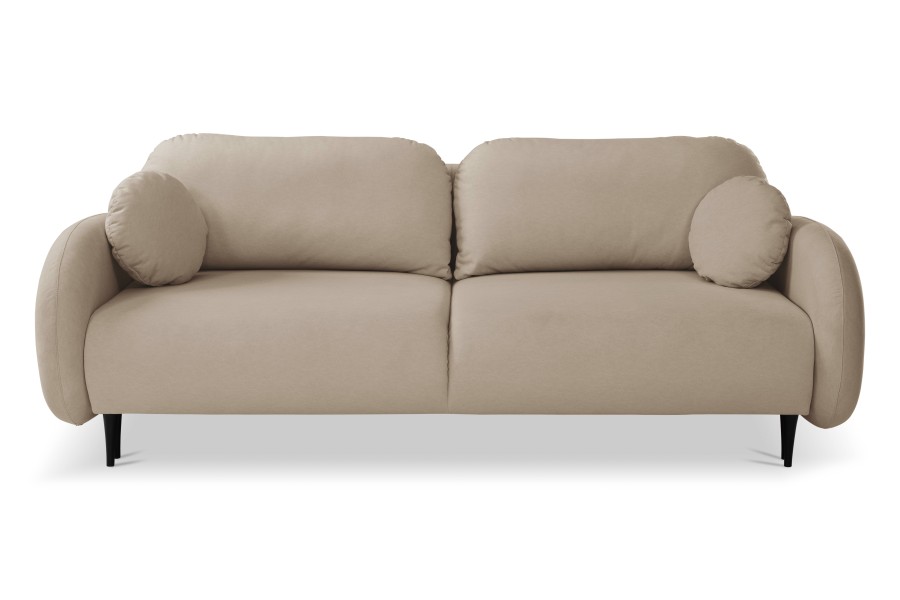 Sofa tapicerowana SOFT nowoczesna minimalistyczna skandynawska z funkcją spania z pojemnikiem