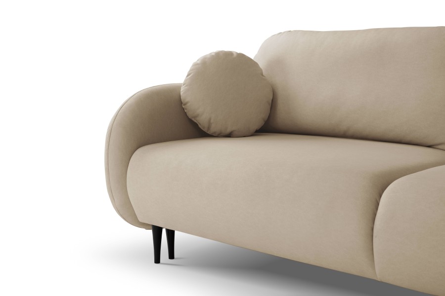 Sofa tapicerowana SOFT nowoczesna minimalistyczna skandynawska z funkcją spania z pojemnikiem