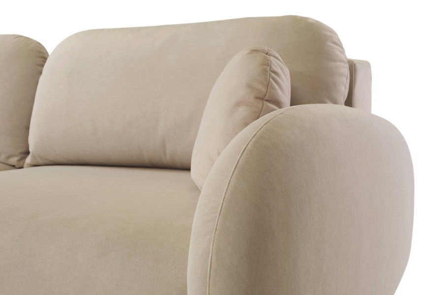 Sofa tapicerowana SOFT nowoczesna minimalistyczna skandynawska z funkcją spania z pojemnikiem