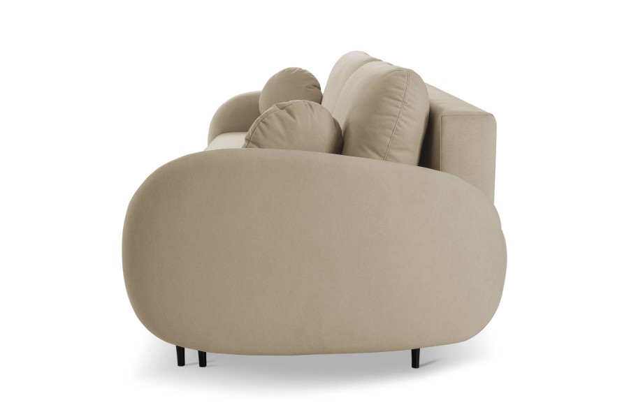 Sofa tapicerowana SOFT nowoczesna minimalistyczna skandynawska z funkcją spania z pojemnikiem