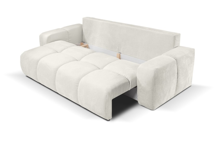Sofa tapicerowana SOHO nowoczesna minimalistyczna skandynawska z funkcją spania z pojemnikiem