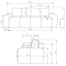 Sofa tapicerowana SOHO nowoczesna minimalistyczna skandynawska z funkcją spania z pojemnikiem