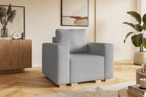 Fotel tapicerowany jednoosobowy COMFORT III szary nowoczesny