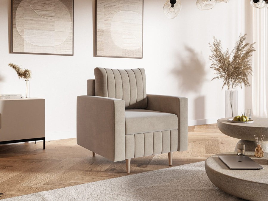 Fotel tapicerowany COMFORT nowoczesny minimalistyczny skandynawski