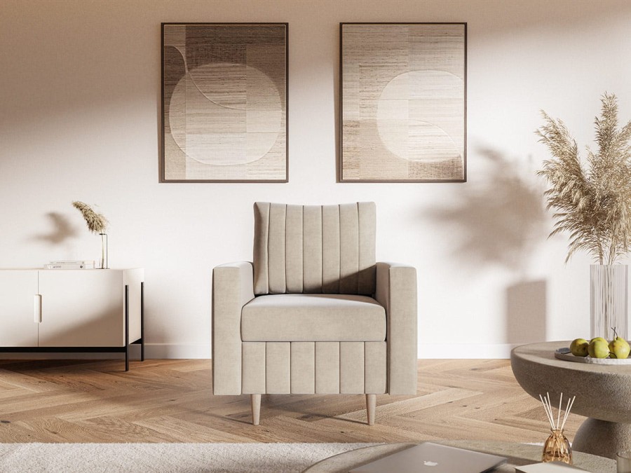 Fotel tapicerowany COMFORT nowoczesny minimalistyczny skandynawski