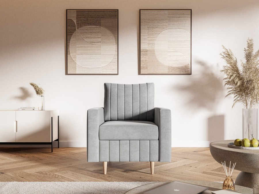 Fotel tapicerowany COMFORT nowoczesny minimalistyczny skandynawski
