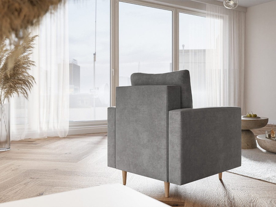 Fotel tapicerowany COMFORT nowoczesny minimalistyczny skandynawski